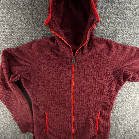 Patagonia R3 Ninja Fleece Jacket Red Zip Hooded Polartec Thermal Pro Soft Fuzzy - Picture 1 of 15